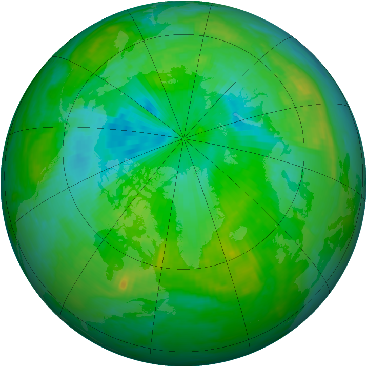 Arctic ozone map for 29 July 1994